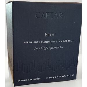 New Caftari Luxury Aromatherapy Candle "Elixir" Bergamot Mandarin Tea Accord